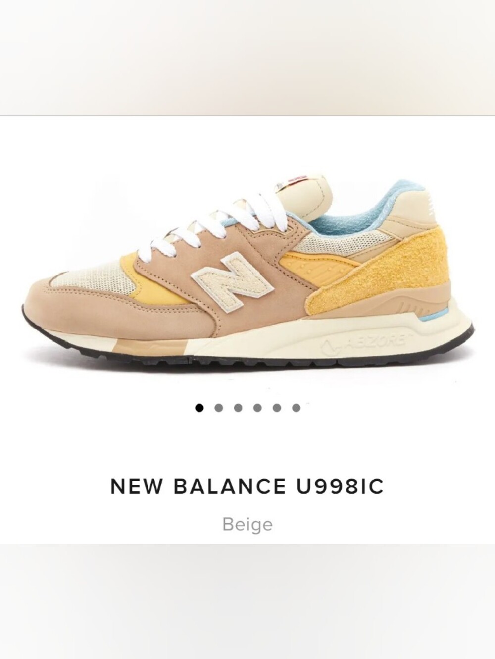New Balance Beige, Yellow & Light Blue Retro Runner